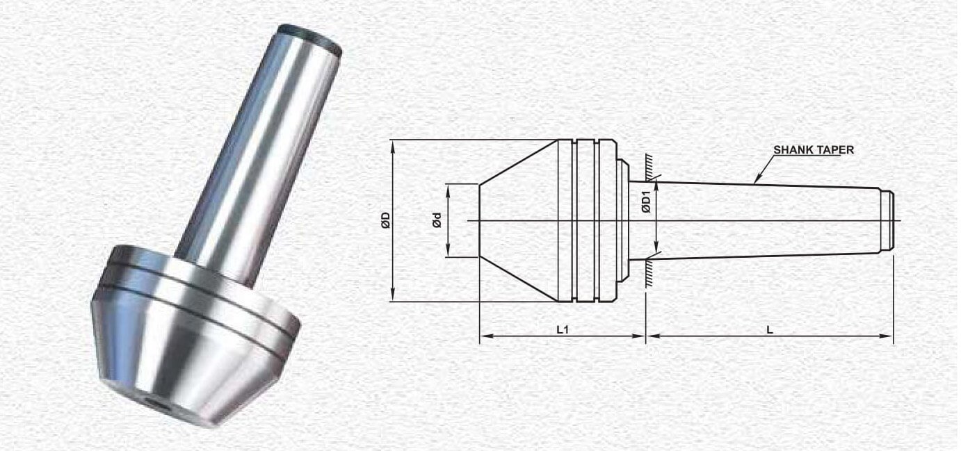 MT2 25-50 Pipe Center - Blunt - 60° Angle Revolving cone (Not Dead)  For Conventional Slow Speed Non CNC Applications